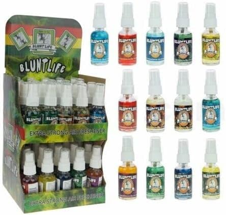 BLUNTLIFE 100% Concentrated Air Freshener Car/Home Spray (25 Assorted Scents) + BQP Gift